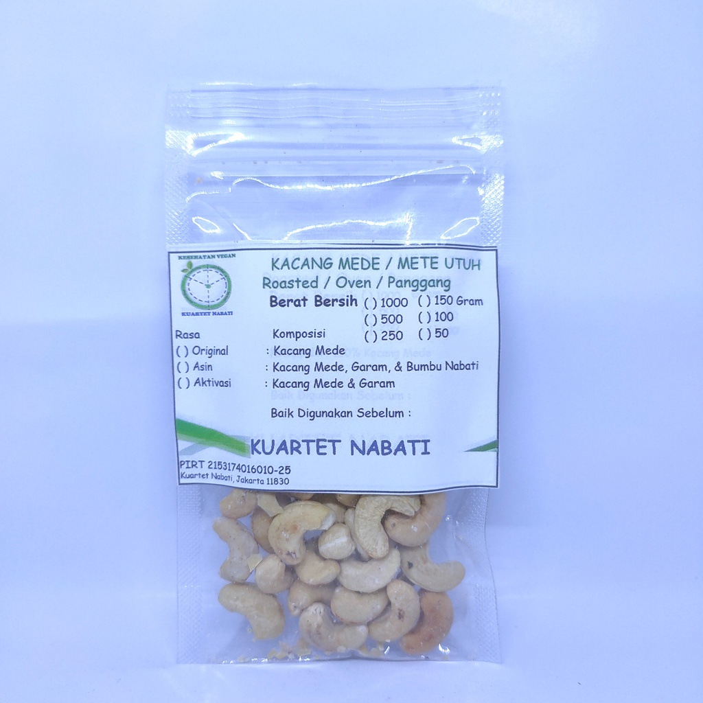 

50gr Roasted Kacang Mede Utuh Size Sedang - Besar - Mete Sulawesi Varian Rasa Original / Asin / Aktivasi