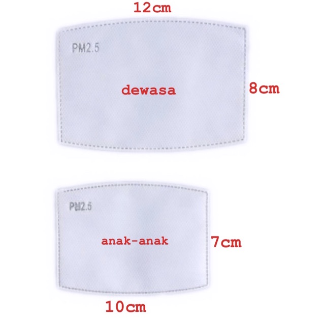 FILTER MASKER KAIN PM 2.5 N95/ FILTER MASKER ANTI VIRUS/ FILTER MASKER DEWASA &amp; ANAK-ANAK