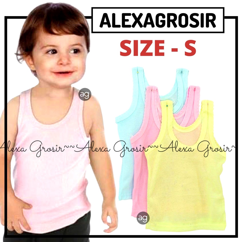 Singlet Anak Bayi New Born 0-6 Bulan Size S M L XL 3L 4L / Kaos Dalam Bayi Murah / kaos dalam anak warna kiki