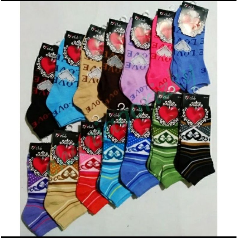 (6PASANG)RANDOM KAOS KAKI PENDEK SEMATA KAKI/MK LOVE  WANITA