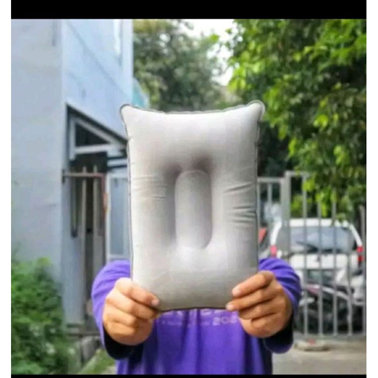 Bantal Tiup Angin Vinyl Bludru - Bantal Angin Outdoor Camping