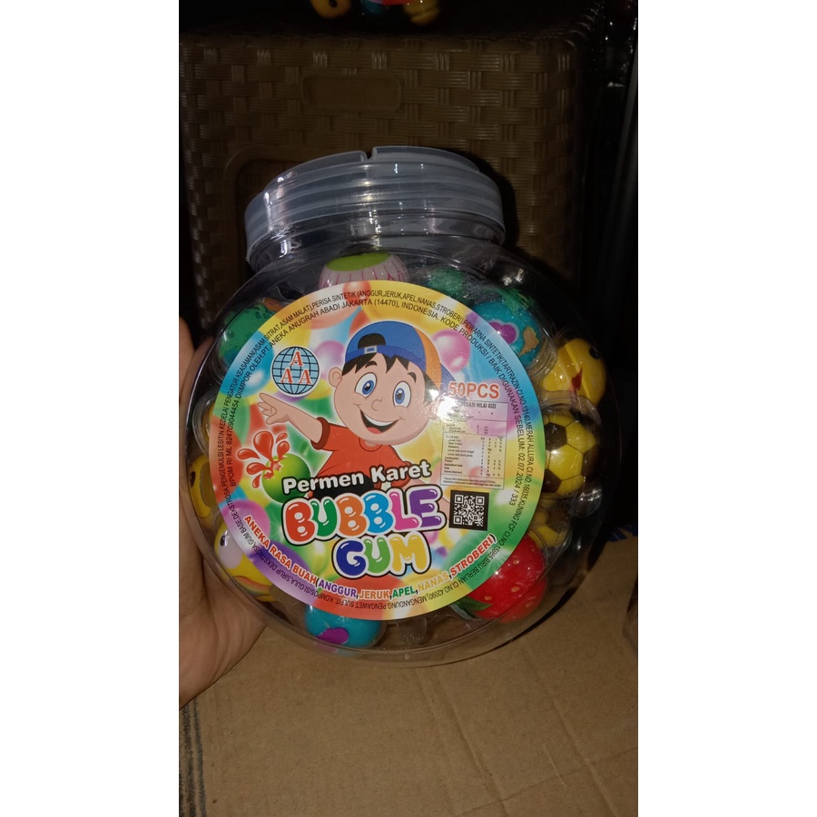 

Bubble gum, Permen keras viral mix 50pcs aneka rasa buah buahan