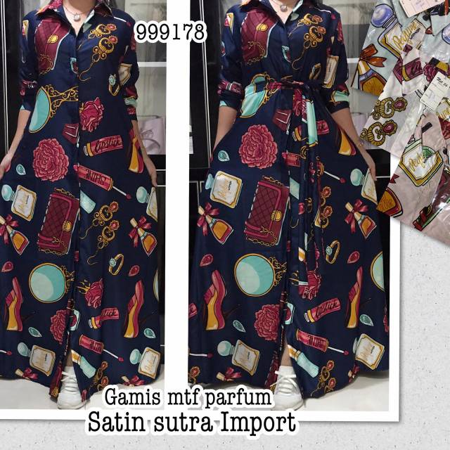 Gamis mtf parfum bhn satin sutra import
