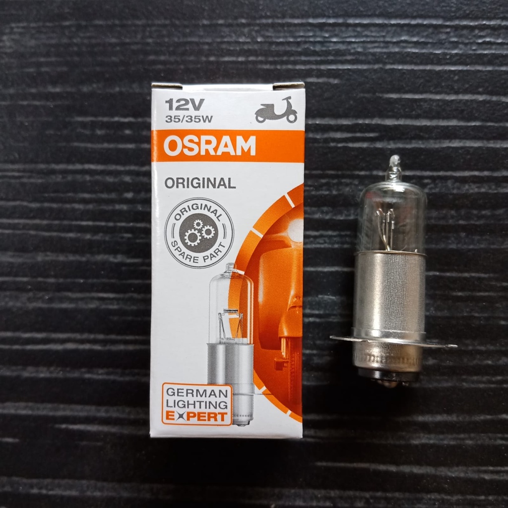 Bohlam Lampu Depan Megapro Mono / GL100 / GL pro / GL max / CB100 / Win 12V 35/35W Merk OSRAM