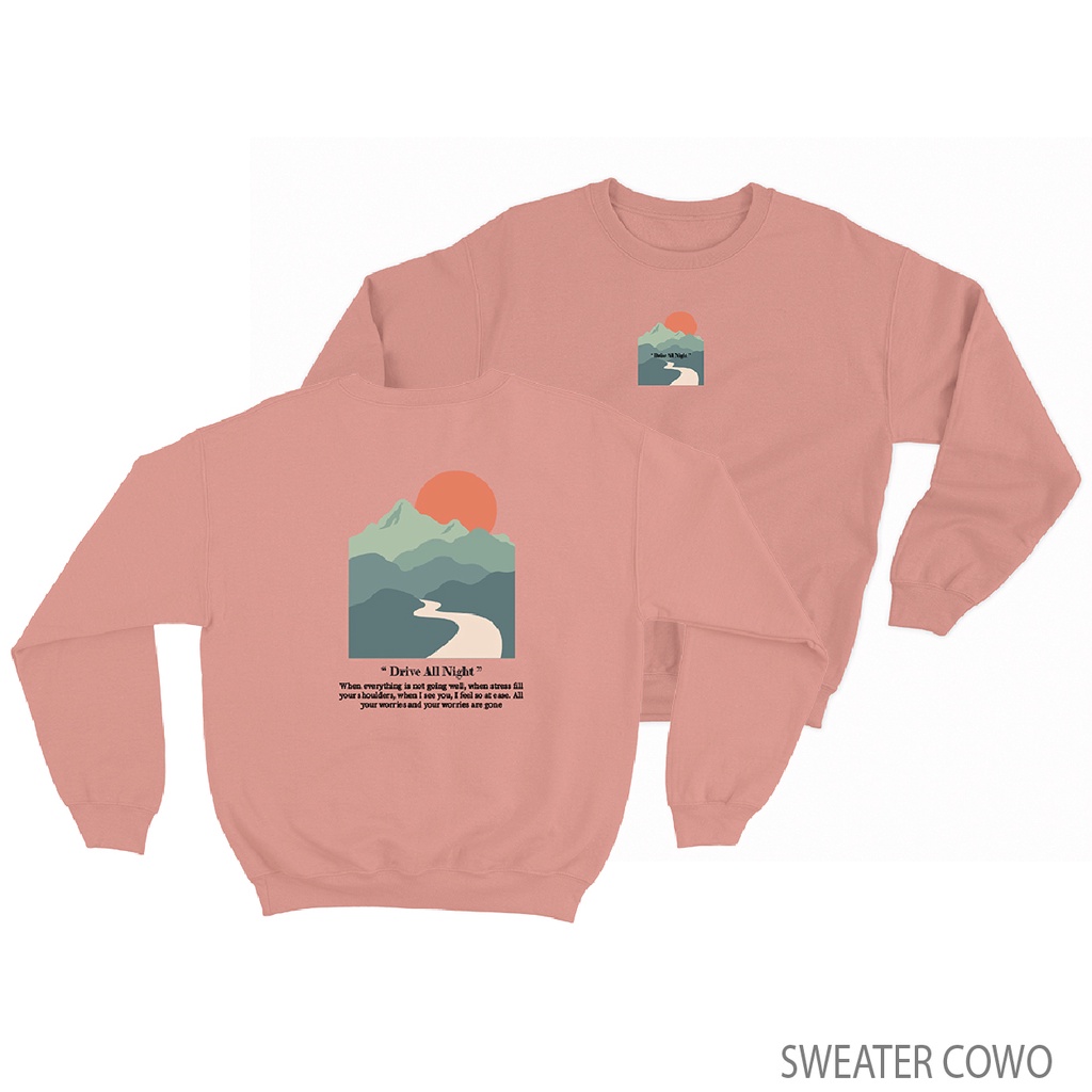 Sweaterpolos Basic Sweater NR ( Sablon ) Unisex Pria &amp; Wanita