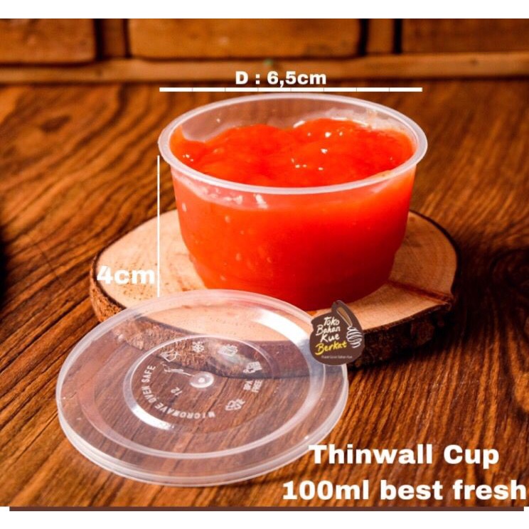 PP Thinwall Cup 100 / 150ml - 100ml isi 25 PCS