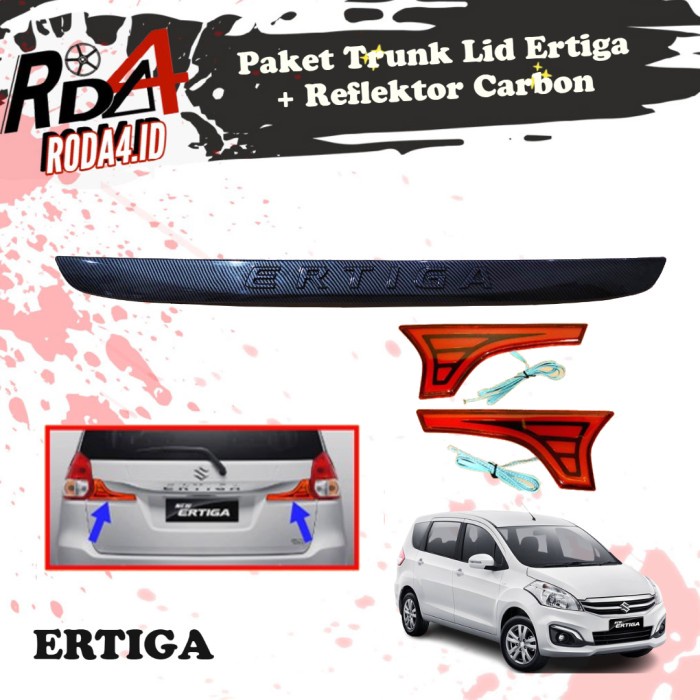 TrunkLid Ertiga New Paket Lampu Reflektor Belakang Trunk Lid Carbon