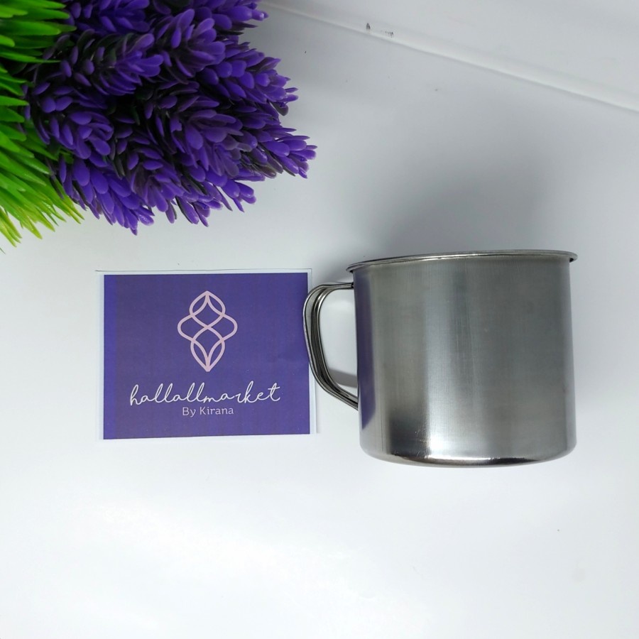 Mug Stenlis 555 8cm Cangkir Teh Dan Kopi Hitam