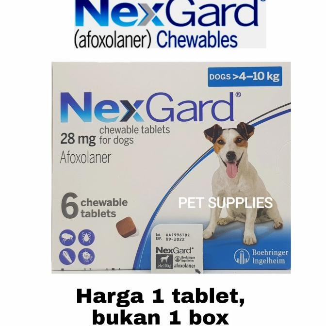 obat kutu dan demodex anjing, NEXGARD 4 - 10 kg