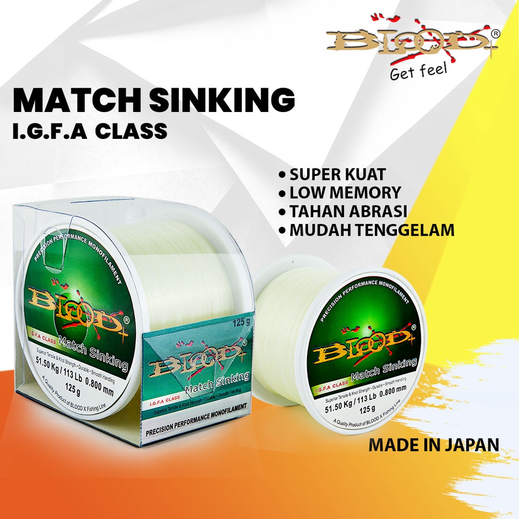 SENAR PANCING BLOOD MATCH SINKING FISHING LINE JAPAN 125 GR