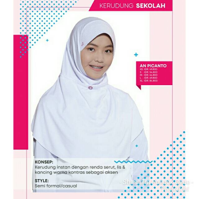Kerudung Sekolah Anak Rabbani ORI Picanto Bergo Kaos Jilbab Hijab Instan
