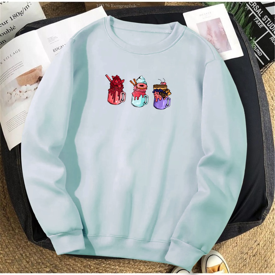 Sweater oversize wanita ICE CREAM sweter wanita trend kekinian