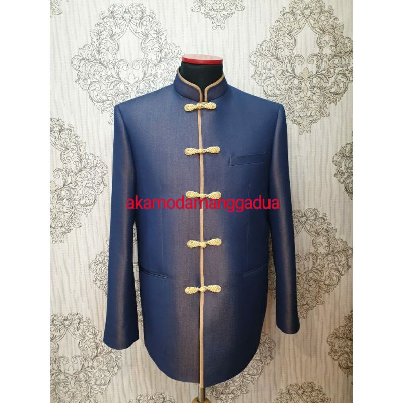 Chongsam pria / qipao pria / jas pria biru