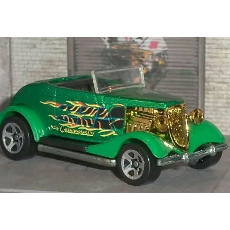 hotwheels 33 FORD ROADSTER hijau HW HOT ROD MAGAZINE blue card ,card lawas