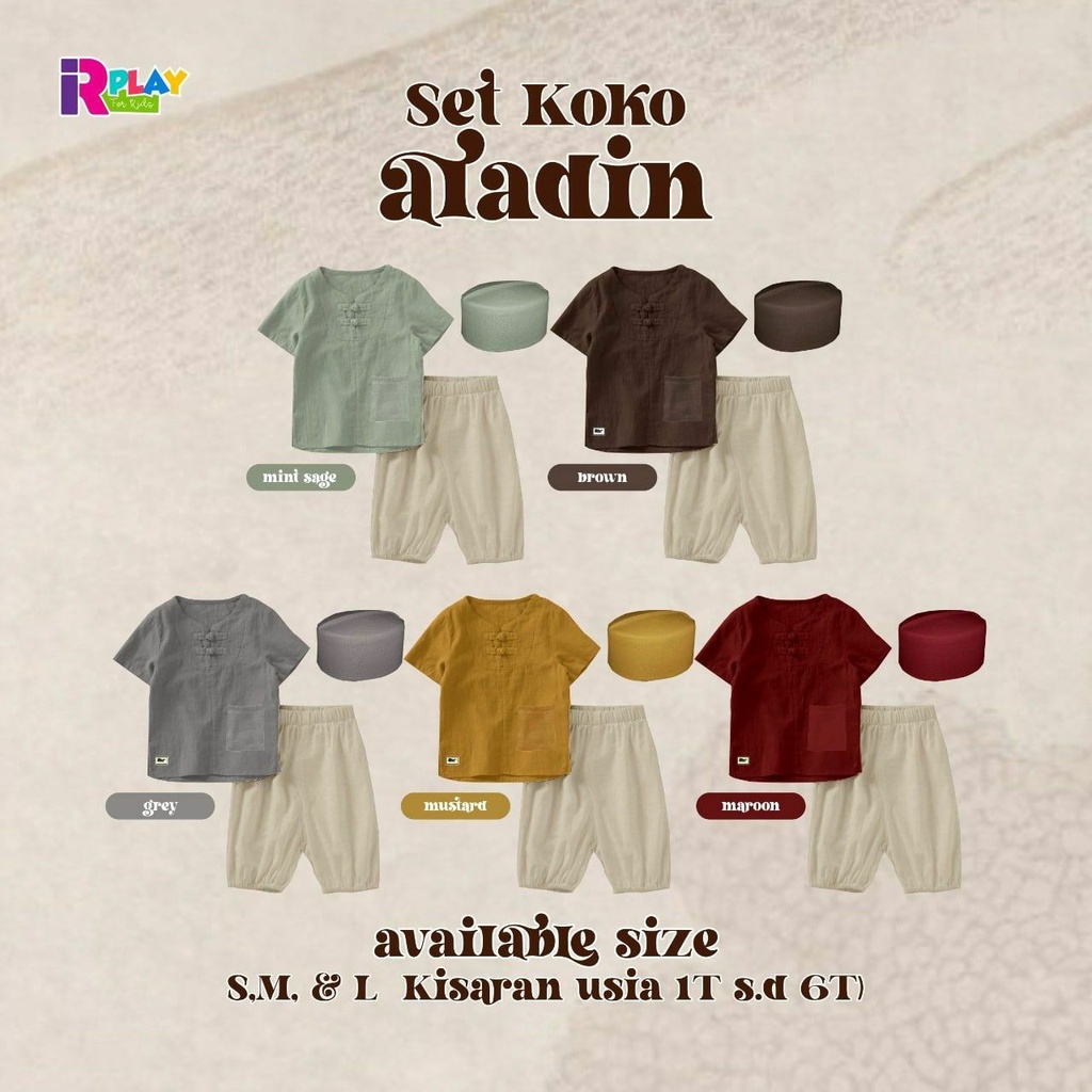 Set Koko Aladin Irplay kids|Setelan Koko Anak Murah|Koko Anak Laki-Laki Murah