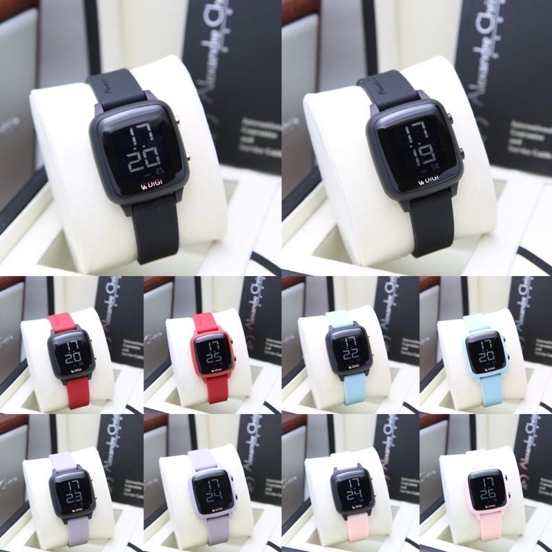 JAM TANGAN WANITA ALEXANDRE CHRISTIE 9369LH / AC 9369 DIGITAL RUBBER [ORIGINAL]