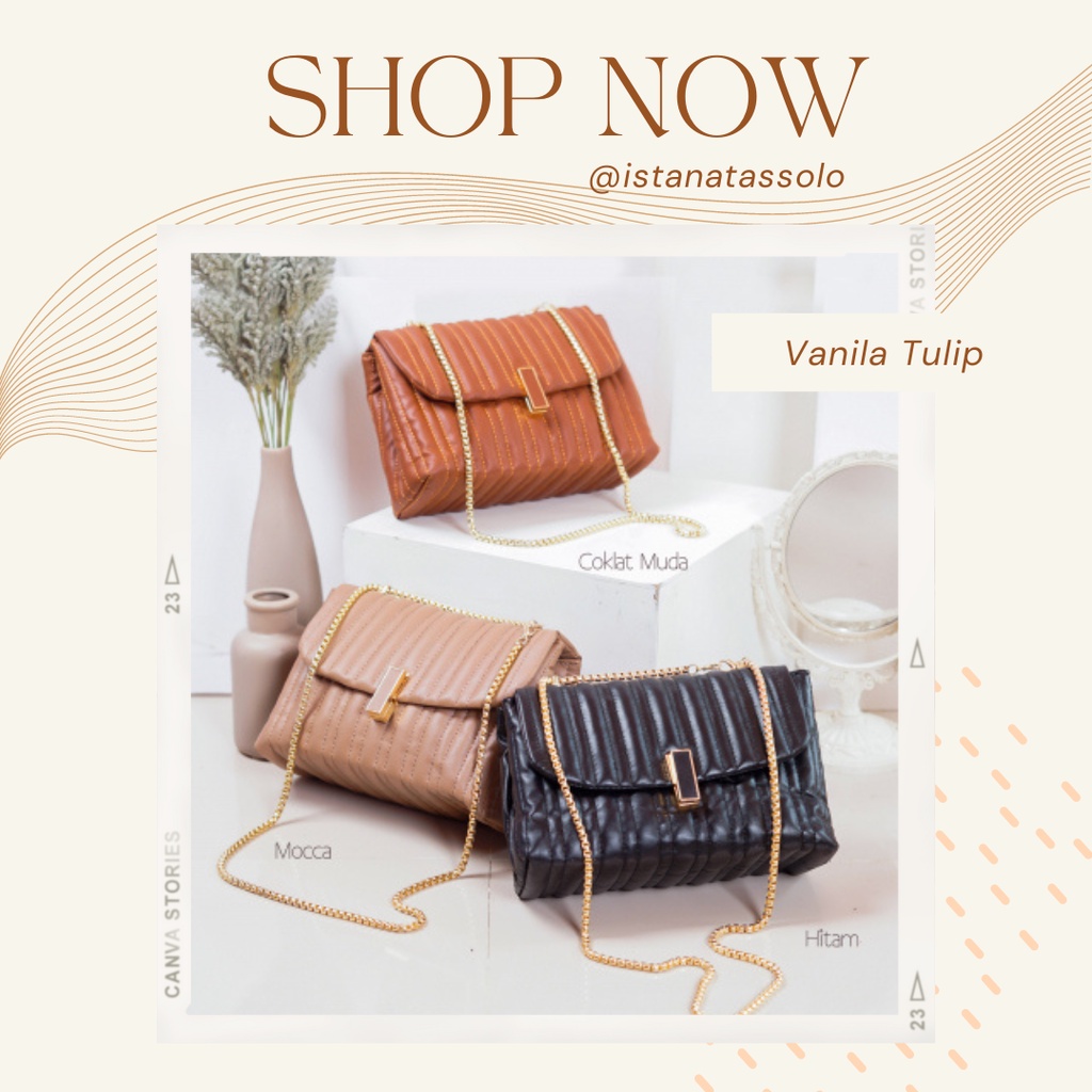ISTANA TAS VANILA TULIP Tas Slempang Cewek Sling Bag Shoulder Bag Termurah Terlengkap Premium Qualit