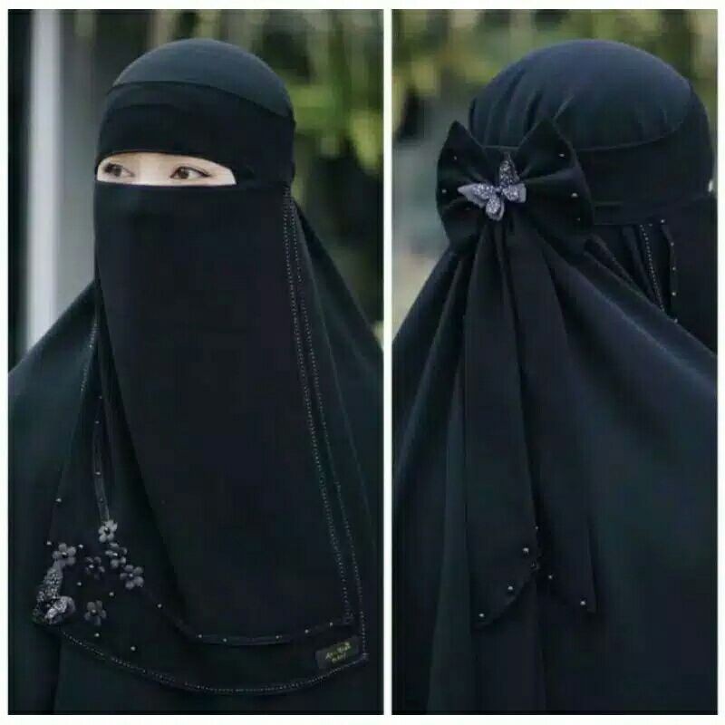 Niqab Bandana Kupu Kupu / Niqab Annisa / Niqab Bandana Pita / Niqab Viral