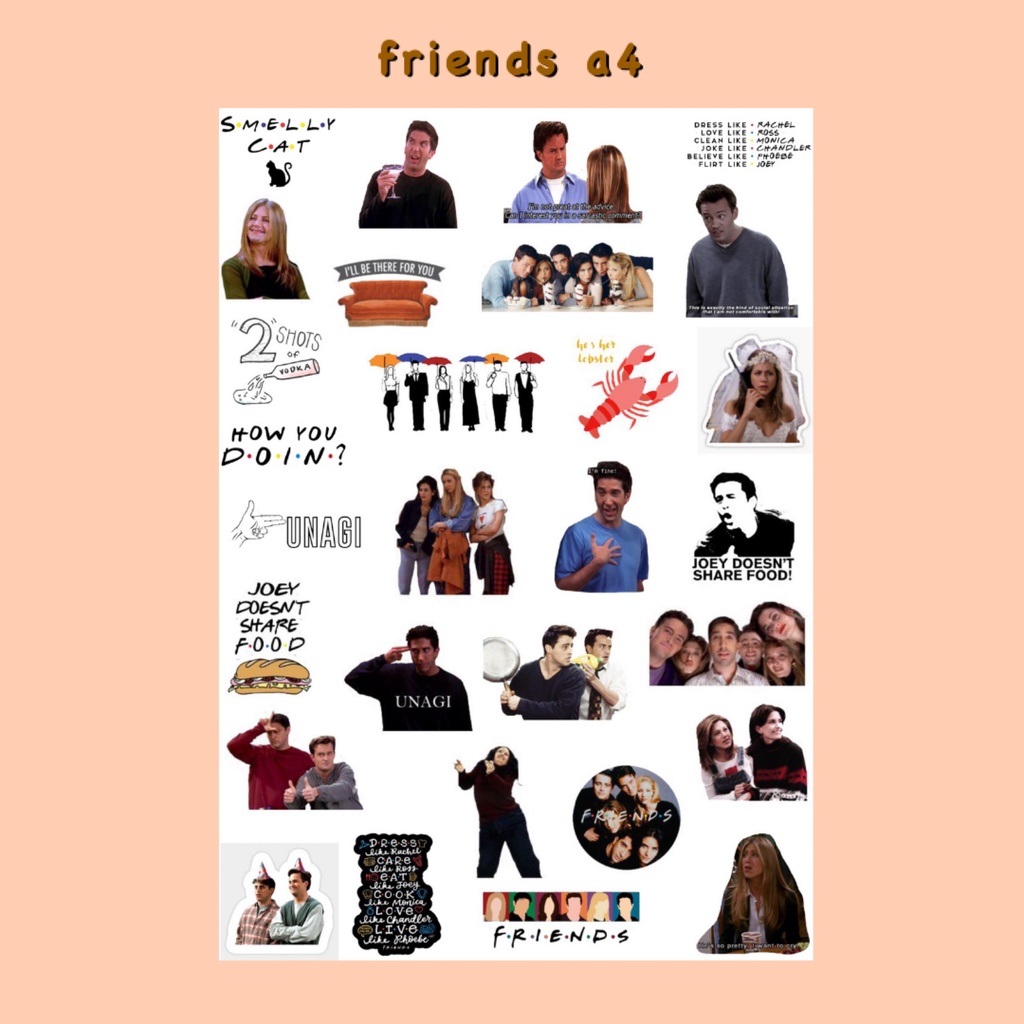 

STICKER TV SERIES A4 (Friends, Stranger Things, Game OF Throne, Glee, Riverdale, Umbrella Academy)