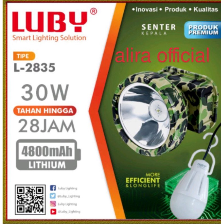 Senter kepala luby 2835K Led SMD 30 Watt