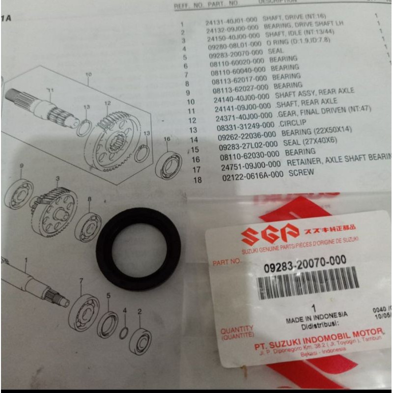 SEAL AS RODA DEPAN SUZUKI ADDRESS ORI SGP