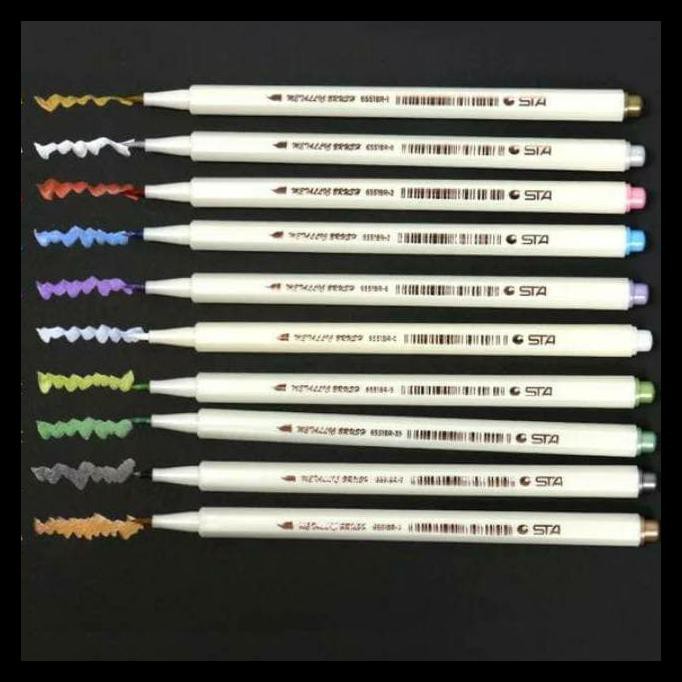 

BIG SALE!! STA Metalic Brush Pen Set 10 Color