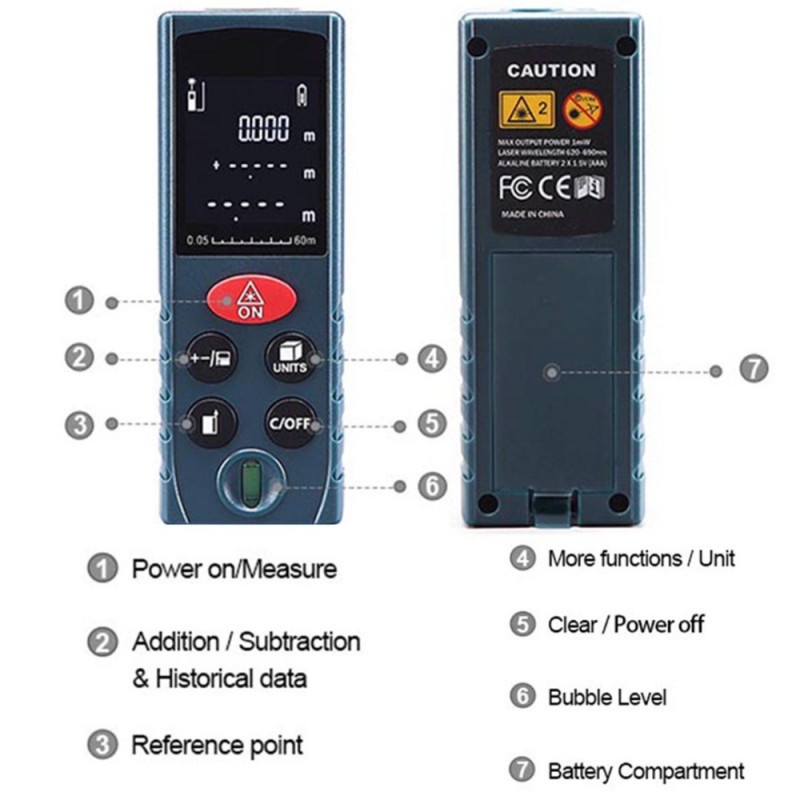 Meteran Laser Pengukur Jarak Volume Area Distance Meter 40M 100M