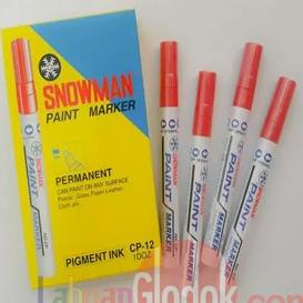 

(BISA COD) Spidol Permanent Paint Marker Snowman Merah Isi 12 Pcs PRODUK TERBATAS Kode 1426