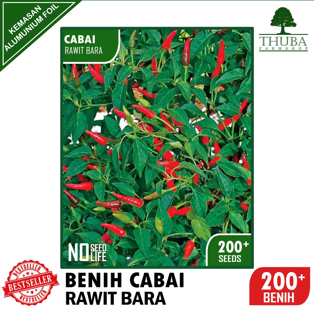 200 Biji - Benih Cabai Rawit BARA - Bibit Cabe Rawit Hijau ke Merah Termurah