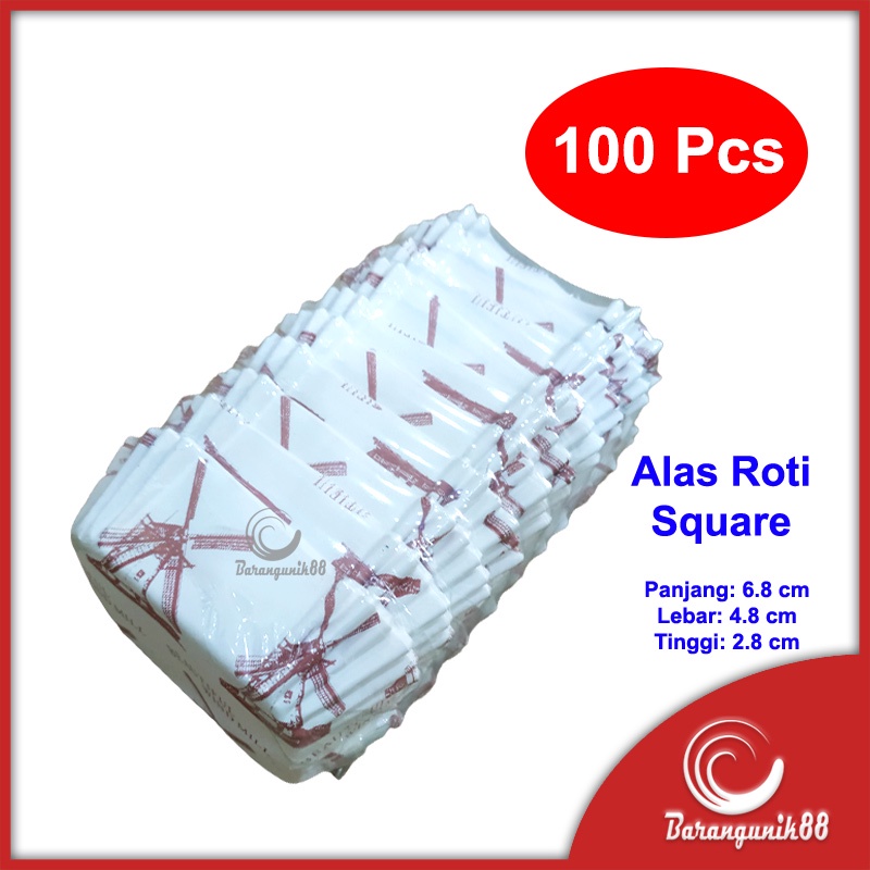 [100 Pcs] Kertas Alas Roti Kue Anti Lengket PET CC Square Kotak