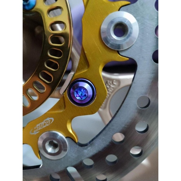 Baut Disk Disc Piringan Cakram Depan Titanium M8x20mm PROTI satuan harga 1 biji Baut Piringan Titanium Nmax Aerox PCX Vario Beat Scoppy Mio Fino Sporty Scoopy new Ninja Nmax new Satria Fu Beat new Vario 125 Vario 150 Vario 160