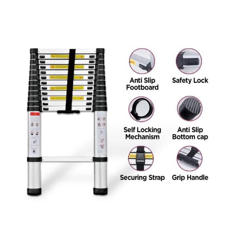 Tangga Lipat Aluminium Teleskopik AMG 4.4M Single Telescopic Ladder