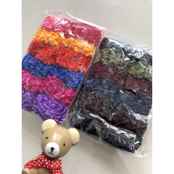 Ikat rambut usus / tali rambut / donat  12pc MT 60-4