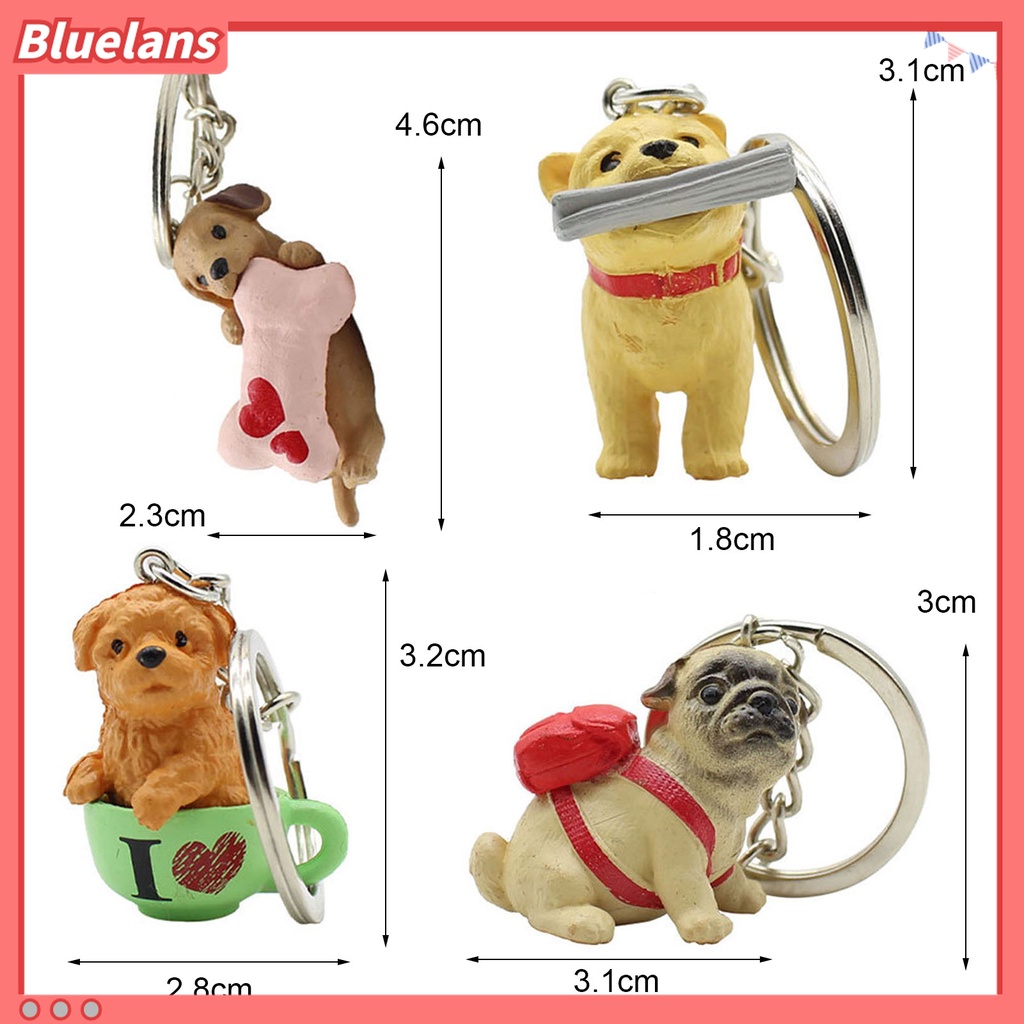 Bluelans Gantungan Kunci Bentuk Anak Anjing Bahan Resin Untuk Dompet Wanita