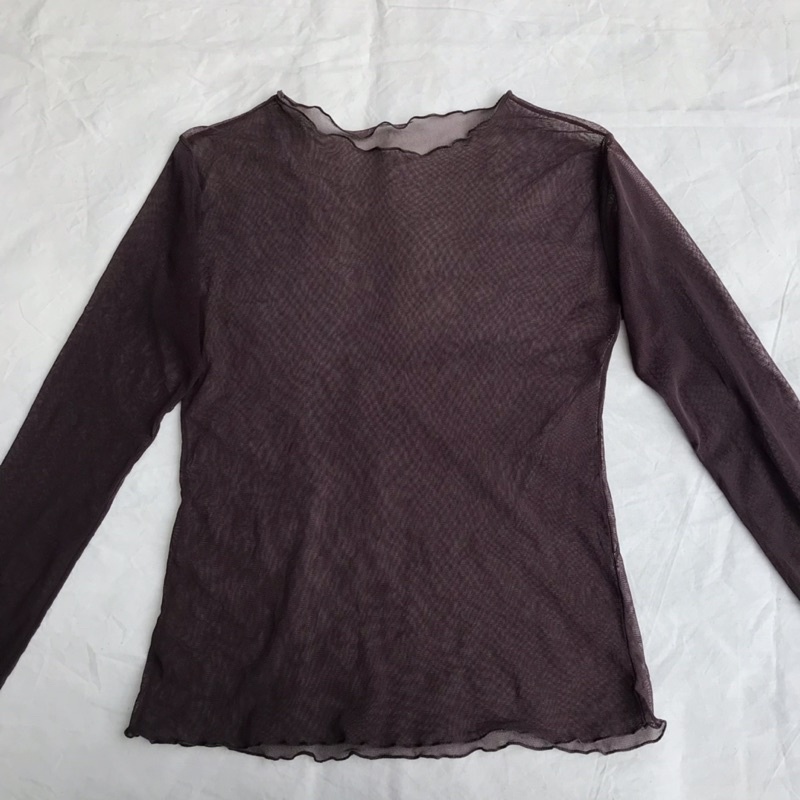 brown mesh top