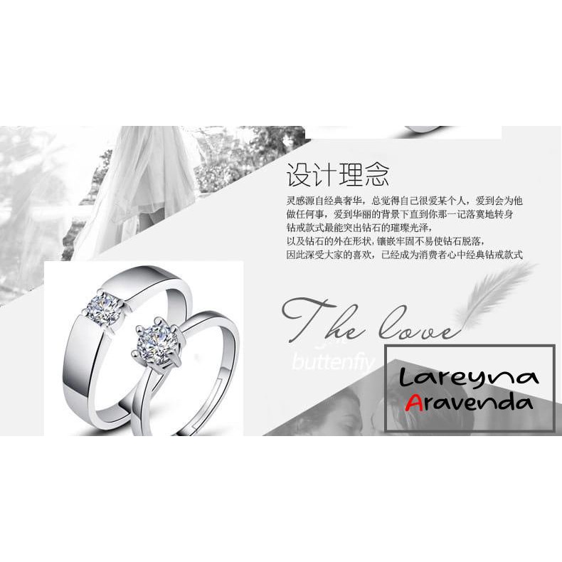 Cincin Titanium Pasangan / Couple Ring Anti Karat Non Alergi Motif Kristal Crystal CC003