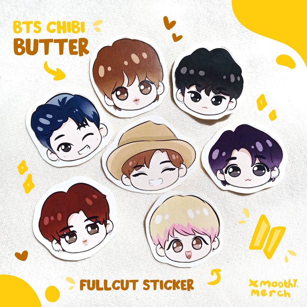STIKER SET BTS CHIBI BUTTER ERA - SUPER CUTE - TINY TAN