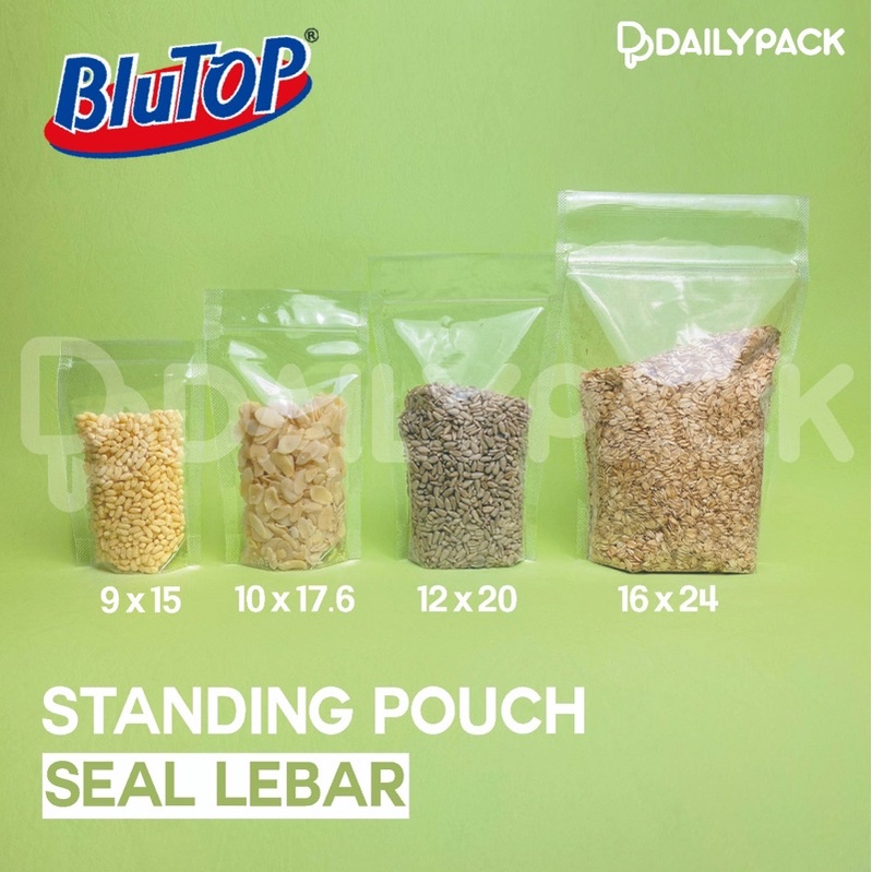 (ECER) Standing Pouch Seal Lebar ECER / Kemasan Plastik Berdiri Klip Tebal / Snack Klip Ziplock