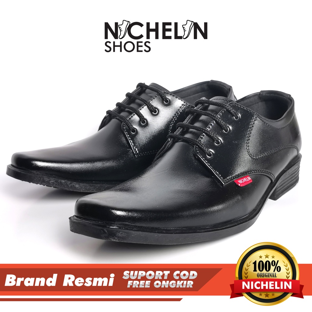 SEPATU PRIA PANTOFEL KERJA / SEPATU KULIT CASUAL FORMAL PRIA HITAM