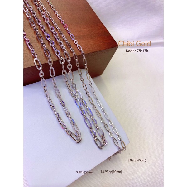 Kalung emas asli putih panjang 60,65,70 cm #chibigold