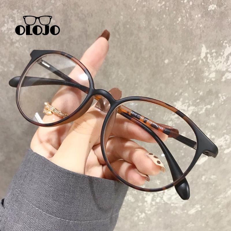 【COD】Kacamata Anti Radiasi Korea Wanita kacamata oval leopard print Untuk Pria Dan Wanita Fashion retro flat Eyeglasses