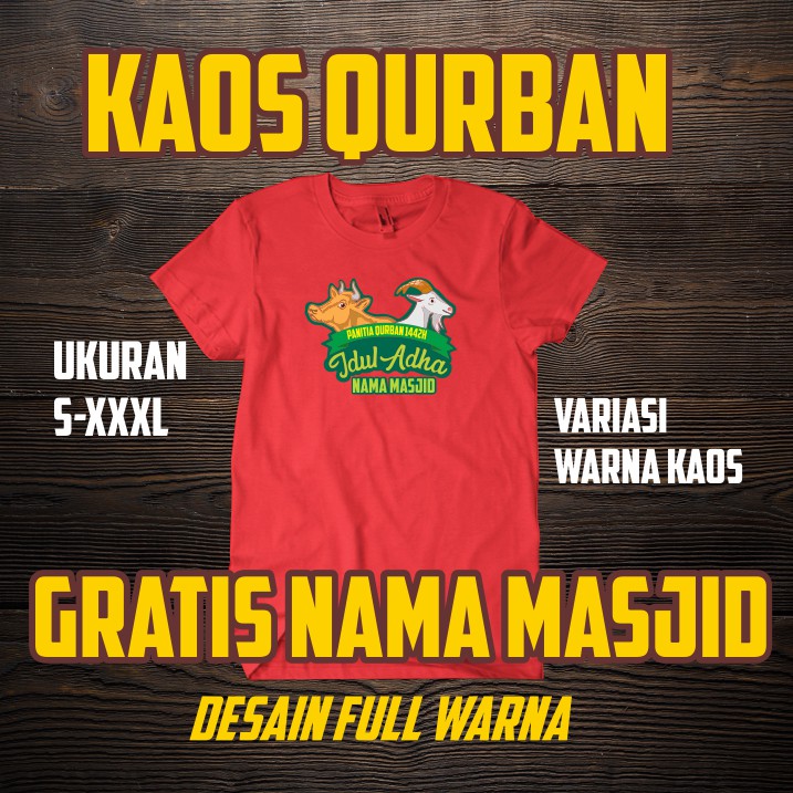 SABLON KAOS PANITIA QURBAN TERBARU 2021 GRATIS NAMA MASJID POLOS MURAH