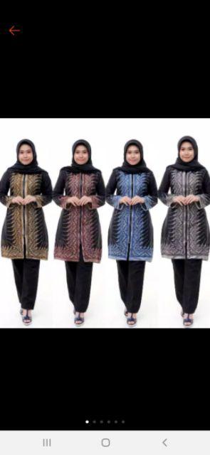 Batik Tunik Shibori Jumputan Terbaru Size S-3l / Hrb026 Yelbor Navbor / Biru Putih / Original..