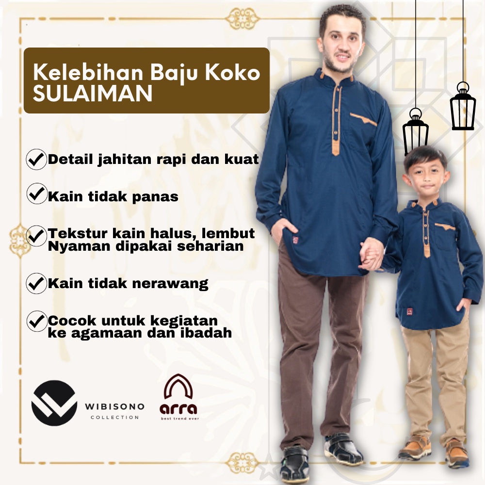 Koko Kurta Pakistan YU5 Couple Keluarga Ayah Dan Anak Laki Laki Lengan Panjang Terbaru Original SULAIMAN