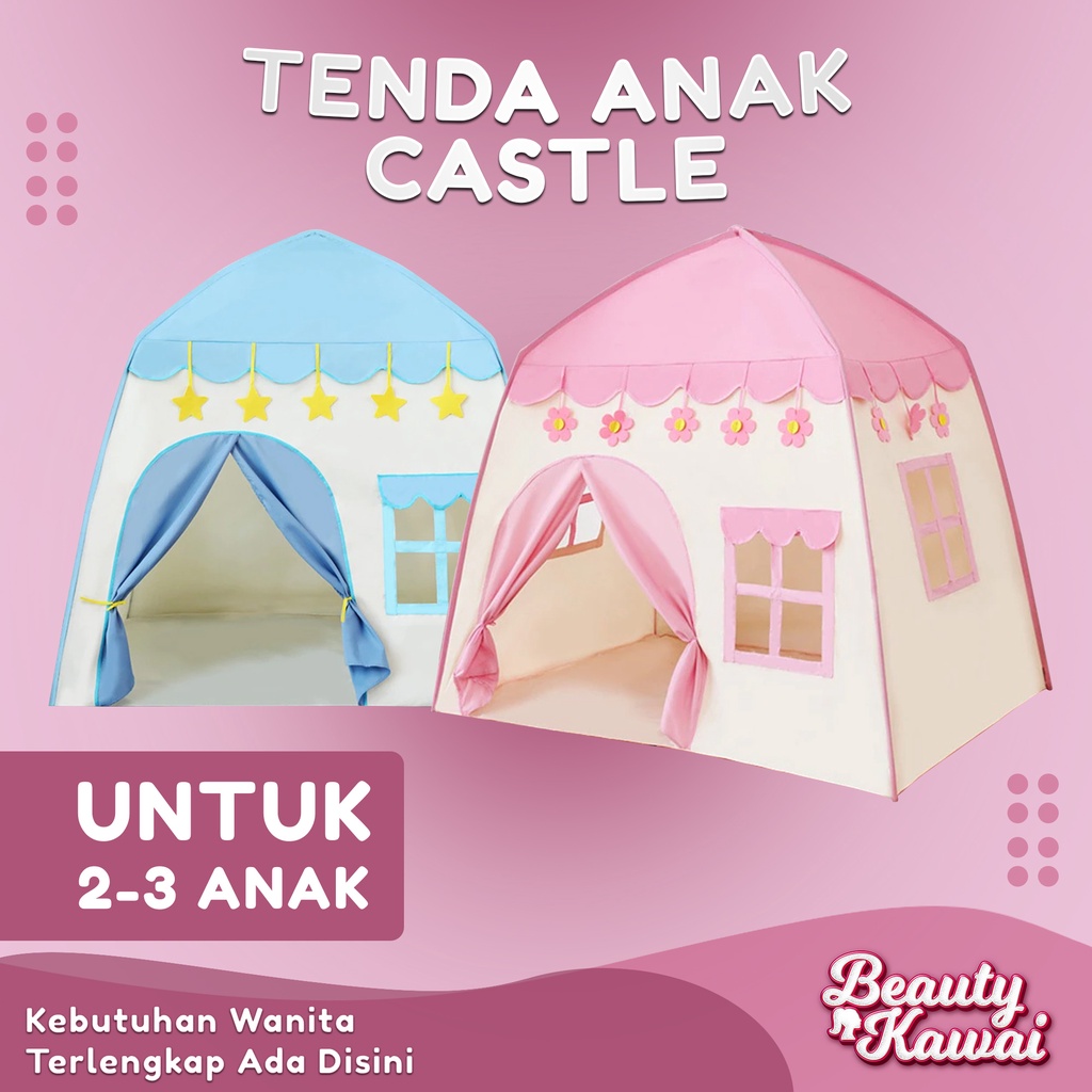 Tenda Anak Jumbo 3-4 orang Mainan Princess Castle Tent Playhouse