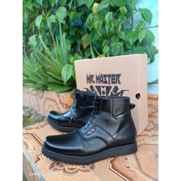 SEPATU PDH TALI VARIASI SOLE TEBAL KULIT DOFF MERK MR.MASTER