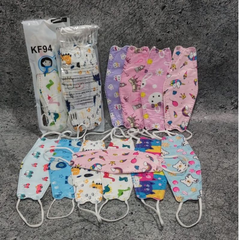 (ECER) MASKER KOREA KF94 ANAK / MASKER KF94 ANAK MOTIF / MASKER KF94 ANAK BTS MURAH