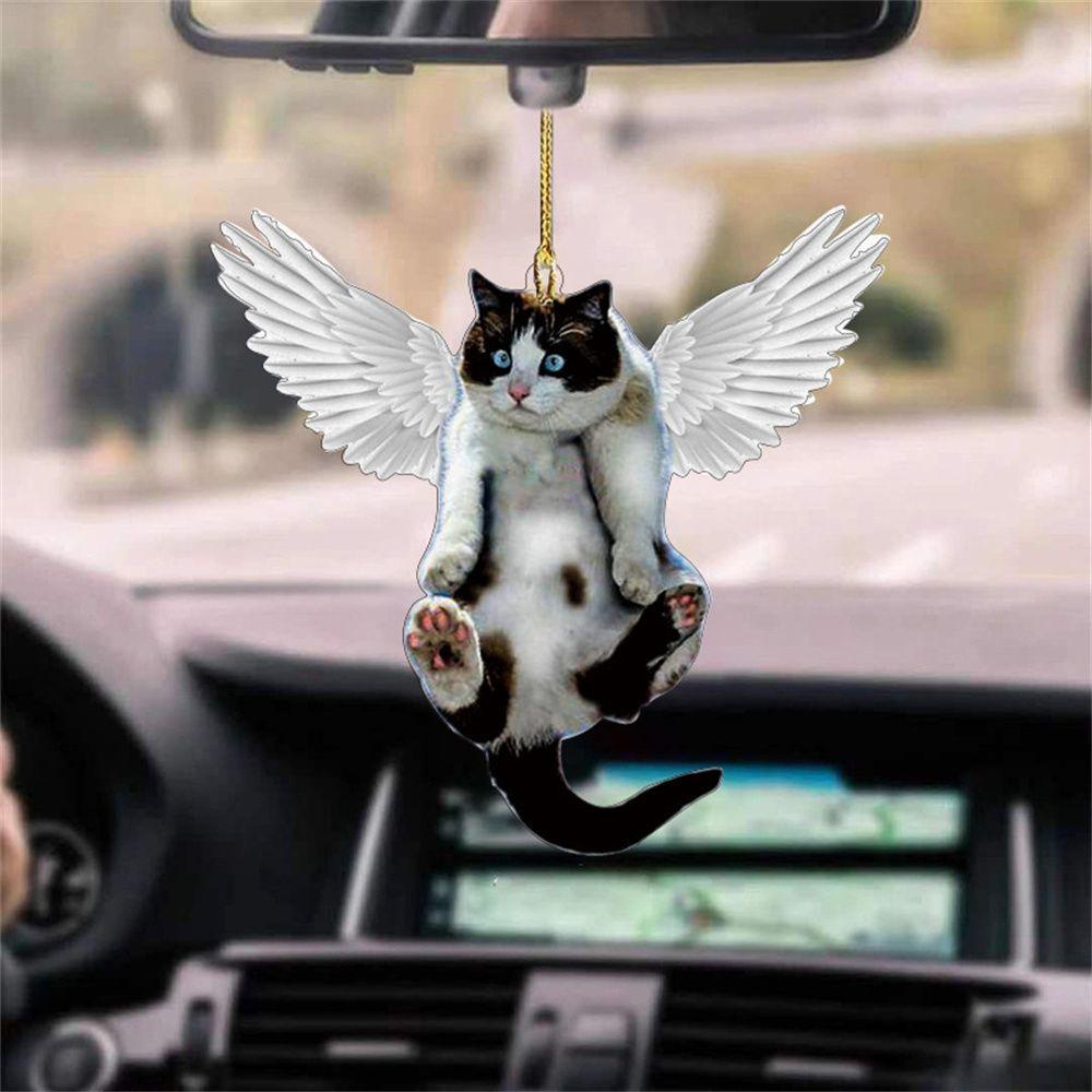 Agustina Ornamen Gantung Mobil Kreatif Untuk Hadiah Model Simulasi Dekorasi Interior Mobil Kucing Anjing Spion Mobil Kucing Liontin