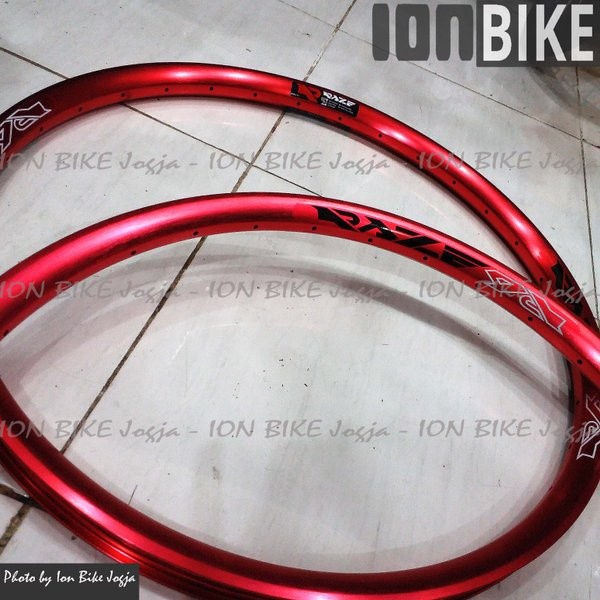 Sepasang Velg 27.5 RAZE R7 32 Hole 32H H Red Rim Rims Sepeda MTB Lebar