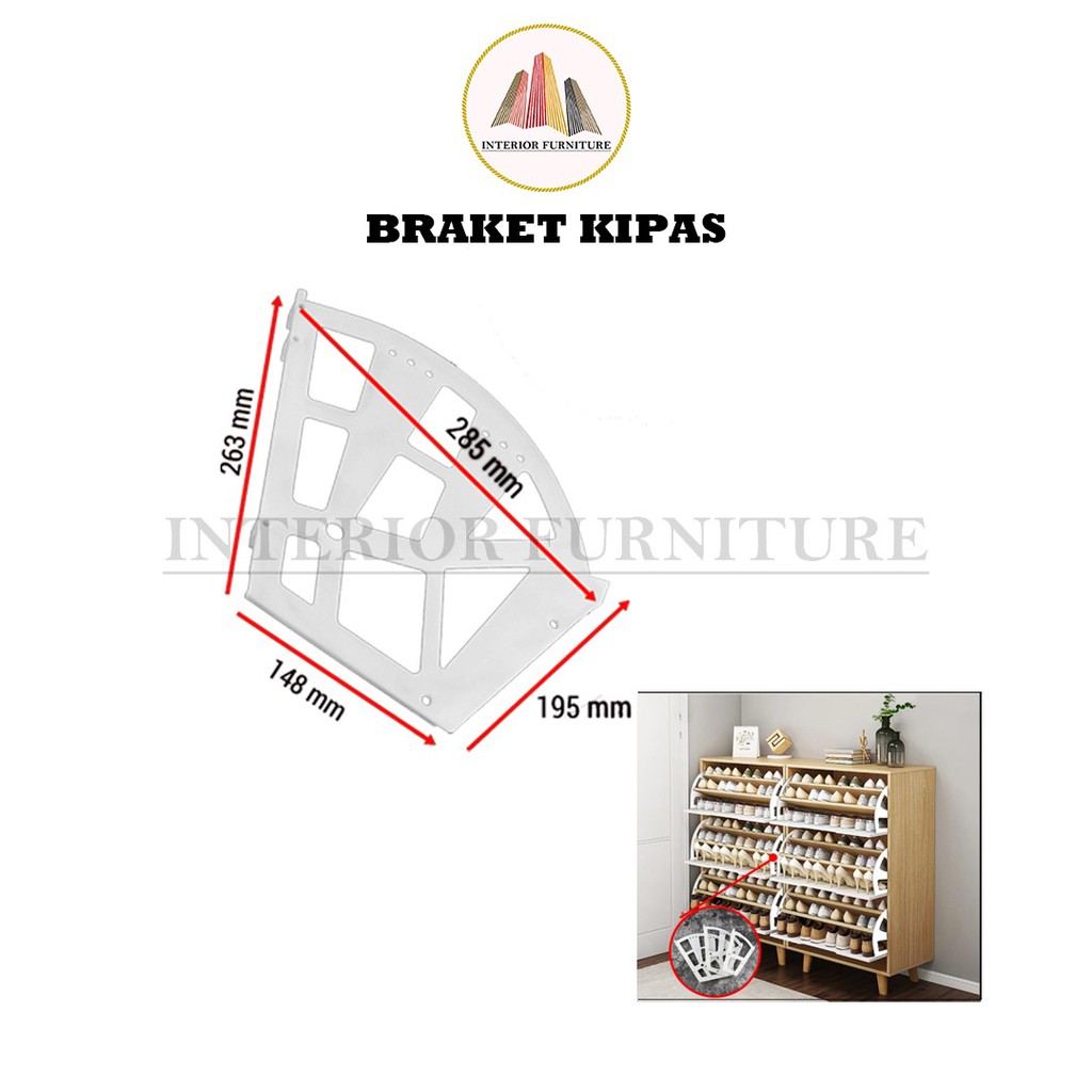 Rak Sepatu Kipas / Rak Sepatu Putar / Bracket Fitting Lipat / Bracket Rak Sepatu Lipat